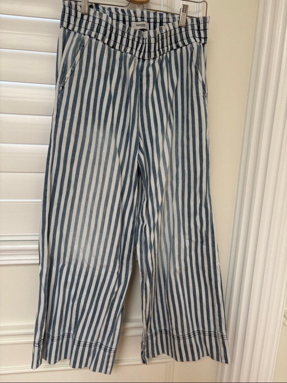Kensie Vertical Stripe Wide-Leg Pants